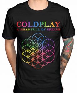 Coldplay A Head Full of Dreams Mens Black Cotton Top T-Shirt Tee