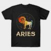 Vintage Retro Aries Zodiac Born March April T-Shirt DB