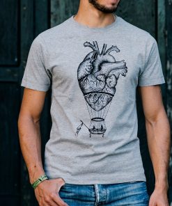 anatomical hanatomical heart shirt, hot air balloon, boyfriend t-shirt DBeart shirt, hot air balloon, boyfriend t-shirt