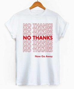 NO THANKS Printed Slogan T-Shirt