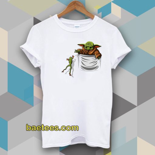 Pocket Baby Yoda Hunting Frog Star Wars T-Shirt