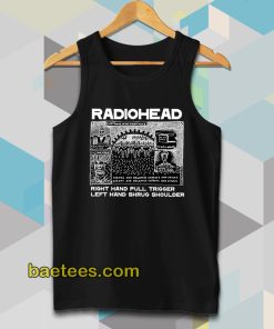 Radiohead Right Hand Pull Trigger Left Hand Shrug Shoulder Tanktop