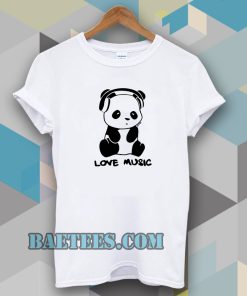 panda love music ringer Tshirt