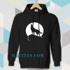 Howling wolf silhouette and full moon Hoodie