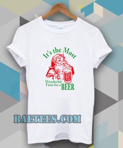 Santa Claus It's the most Wonderful Time for a Beer Christmas T-shirt