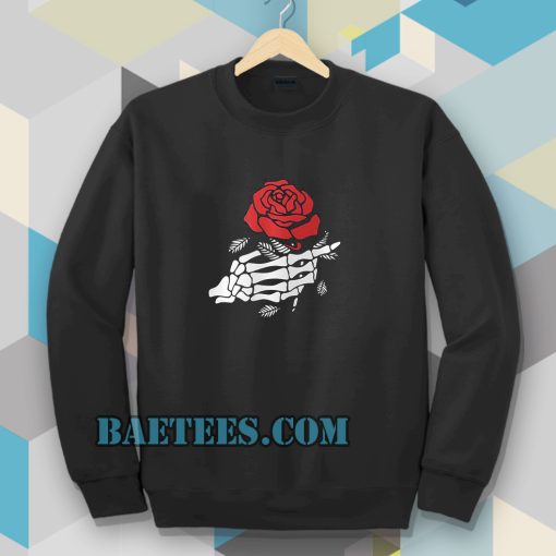 rose hand skeleton sweatshirt TPKJ3