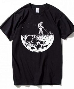 Astronaut Mowing The Moon Funny T Shirt TPKJ3