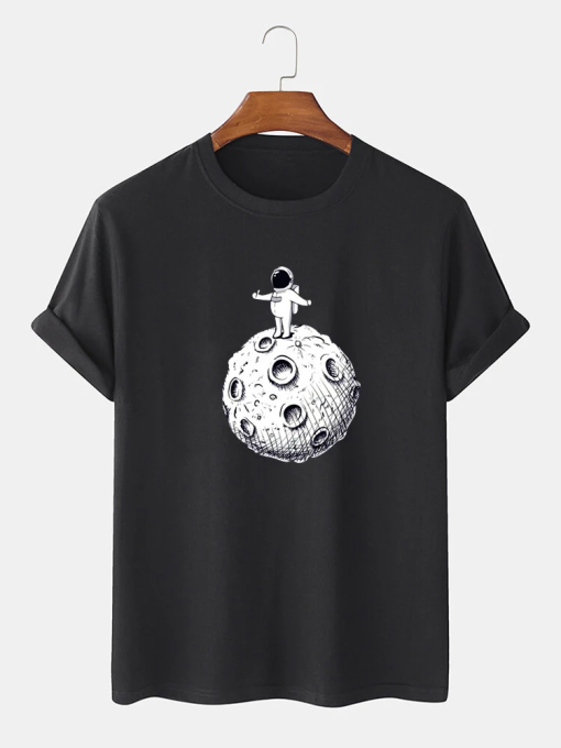 Cute Cartoon Space Astronaut Print T-Shirt TPKJ3