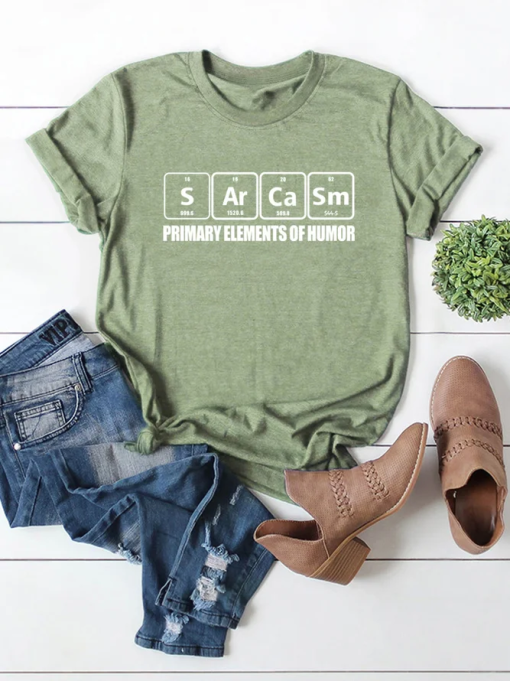 Primary Elements of Humor S Ar Ca Sm Women's T-shirt TPKJ3